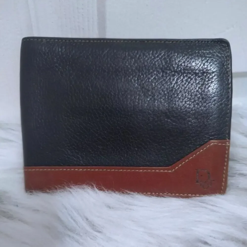 Authentic CD Christian Dior Vintage Leather Bifold Wallet Colorblock